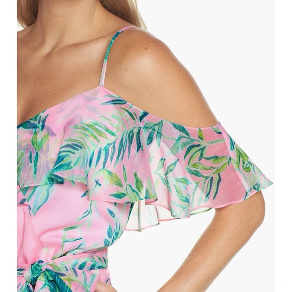 Lilly Pulitzer Size M Zadie Pink & Green Maxi Dress - Picture 4 of 12